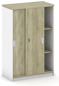 Szafa przesuwna MIRELLI, 800 x 400 x 1200 mm, biały/dąb sonoma
