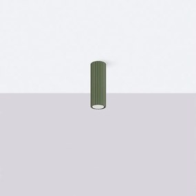 Lampa sufitowa minimalistyczny Gloow, aluminium - 1 źródło światła 4000K - L.6.5 x H.20 cm - zielony oliwkowy