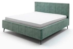 Zielone tapicerowane łóżko dwuosobowe ze schowkiem i stelażem 180x200 cm Lizzano – Meise Möbel
