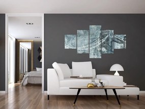Obraz - Tower Bridge w chłodnych odcieniach (125x70 cm)
