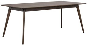 Ciemnobrązowy rozkładany stół w dekorze dębu 90x190 cm Yumi – Rowico