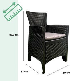 Zestaw ogrodowy FOREST, 3-częściowy, antracytowy I.P.A.E-Progarden