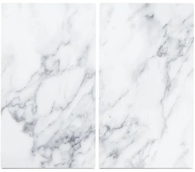 Szklane płyty ochronne MARBLE WHITE na kuchenkę – 2 sztuki, ZELLER