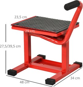 DURHAND Podnośnik motocyklowy nośność 150 kg regulowana wysokość 27,5/39,5 cm do garażu i na zewnątrz