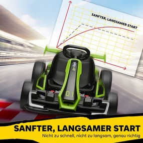 HOMCOM 4 V elektryczny gokart dla dzieci do 12 km/h, gokart z funkcją driftu, 2 silniki, regulowane siedzenie, łagodne ruszanie | Aosom PL