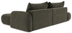 Brązowy rozkładany narożnik (prawostronny/z szezlongiem) Hale – Makamii