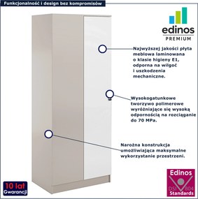 Narożna szafa uchylna w kolorze kaszmir + biały A6-T59