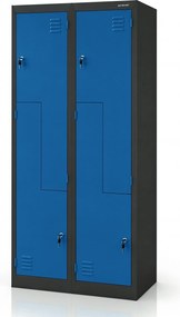 Szafa ubraniowa typu L antracytowo-niebieska: JULIA, 800 x 1850 x 450 mm