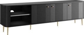 Szafka RTV Vesper 3D 187 cm - czarny / złote nogi