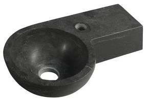 Sapho - Narożna wisząca umywalka BLOK 40x23 cm prawa/antracyt