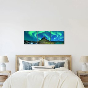 Obraz - Kirkjufell, Islandia (z zegarem) (90x30 cm)