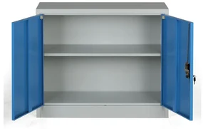 Metalowa szafa, demontowana, 1 półka, 950 x 800 x 400 mm, niebieski