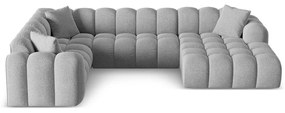 Jasnoszary narożnik z tkaniny szenilowej (lewostronny/w kształcie litery U) Treno – Cosmopolitan Design