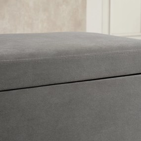 Stołek ławka ze schowkiem tapicerowana ławka skrzynia z siedziskiem drewno kauczukowe grafitowy | Aosom.pl