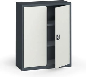 Szafa metalowa, 1150 x 950 x 400 mm, 2 półki, grafitowy/szara
