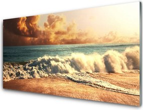 Szkło Dekoracyjne do Kuchni Wzburzone Fale Oceanu