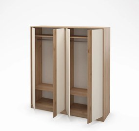 Kremowo-naturalna szafa w dekorze dębu 180x197,5x53 cm Dennis – Marckeric