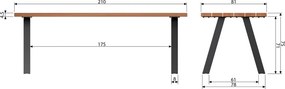 Stół ogrodowy z litego drewna 81x210 cm Tablo – WOOOD