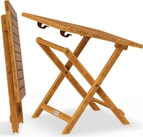 Stolik VITEK z drewna akacjowego, 46x46x46cm, brązowa Casaria