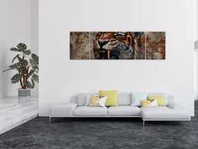 Obraz - Tygrys z cegieł (170x50 cm)