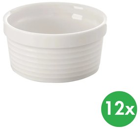 Forma do pieczenia średnica 9 cm, porcelana, biała, 12 szt