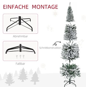 HOMCOM Sztuczna Choinka 180 cm Księżyca Sosna z Pokrywą Śniegu, 492 Gałązki do Wnętrz | Aosom PL