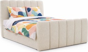 Beżowe tapicerowane łóżko chmurka H8-E12