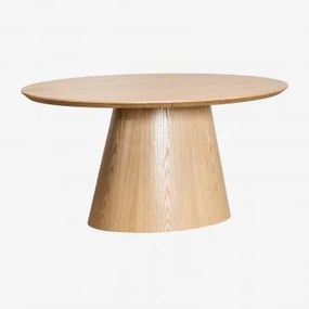 Stół Jadalniany Owalny 160-200x100 Cm Rozkładany Z Mdf I Fornirem Gala Naturalna - Sklum