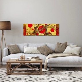 Abstrakcyjny obraz z dwiema kobietami (z zegarem) (90x30 cm)