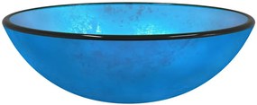 Szklana niebieska umywalka nablatowa H4-N86