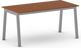 Stół konferencyjny do biura PRIMO BASIC, 160x80 cm, szaro-srebrna podstawa, czereśnia