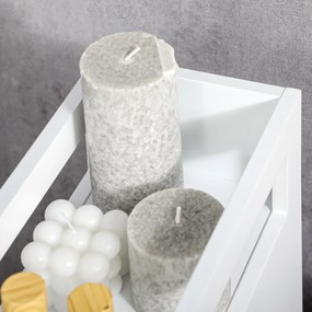 HOMCOM Biała szafka łazienkowa na kółkach smukły design z 2 szufladami praktyczne przechowywanie | Aosom PL