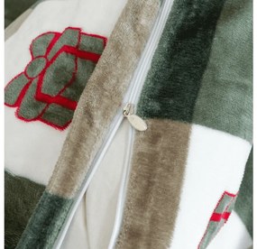 PrzytulneMieszkanie.pl PrzytulneMieszkanie.pl PrzytulneMieszkanie.pl Zestaw pościeli z mikropluszu CHRISTMAS SOCKS zielone + prześcieradło z mikropluszu SOFT 90x200 cm białe, pojedyncze łóżko