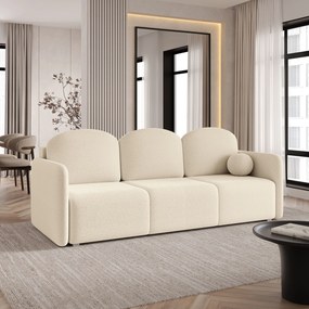Masseno Sofa SUVI III z funkcją spania i pojemnikiem na pościel, Rozkładana sofa - Kremowy, QUELLE 02
