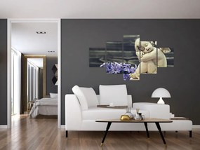 Obraz anioła z kwiatem (125x70 cm)