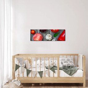 Obraz warzyw (z zegarem) (90x30 cm)