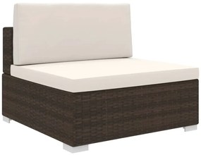 Brązowa sofa ogrodowa z poduszką - Sintra