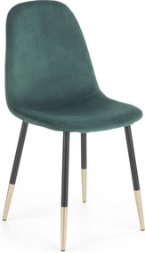 Tapicerowane krzesło z elementami w kolorze złota K379