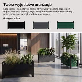 Donica zewnętrzna niska - osłona na rośliny Margaret, 100 x 38 x 43 cm, kolor czarny