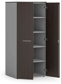 Szafa biurowa z drzwiami PRIMO GRAY, 1781 x 800 x 600 mm, szary/wenge