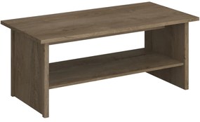 Ława z Półką do Salonu Drewniana VORTE 120 cm Dąb lefkas Nowoczesna