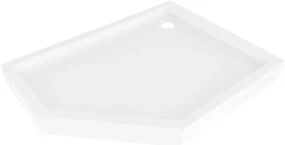 Mexen Flow+ brodzik pięciokątny prawy 90 x 80 cm, biały połysk - 46P108090RH