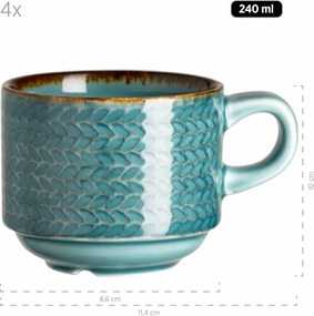 Mäser Zestaw do kawy 12 szt. PROSPERO – turkusowy