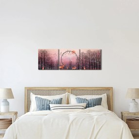 Obraz - Jeleń w blasku zachodzącego słońca (z zegarem) (90x30 cm)