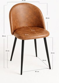 Czarne krzeso Teok w stylu vintage ze sztucznej skóry