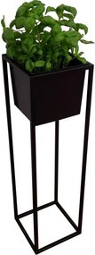 Kwietnik stojący metal LOFT stojak na kwiaty : Kolor Stelaża - Czarny , Rozmiar - 25x25 cm, Wysokość - 70 cm