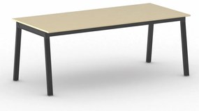 Stół konferencyjny do biura PRIMO BASIC, 200x90 cm, czarna podstawa, brzoza