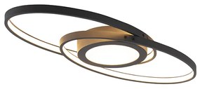 Designerska lampa sufitowa czarna w tym LED 3-stopniowy ściemniacz - AxyDesignerski Oswietlenie wewnetrzne