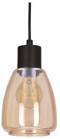 Czarna lampa wisząca ze szklanym kloszem ø 12 cm Moldo – Candellux Lighting