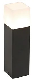 Zewnetrzna Stojąca lampa zewnętrzna czarna z opalowym białym 30 cm - Denmark Nowoczesny Oswietlenie zewnetrzne